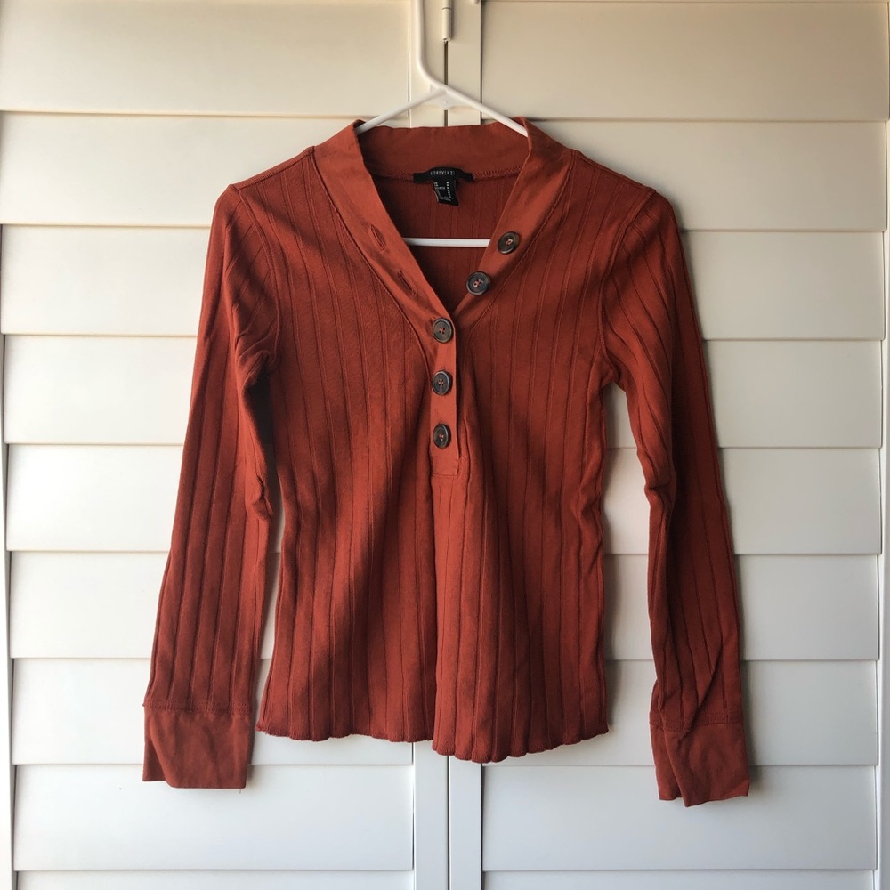 Forever 21 Orange Rust Sweater Top